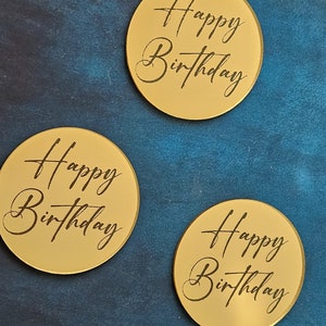 Alles Gute zum Geburtstag Cupcake Topper Acryl Spiegel Disc Charme Acryl Alles Gute zum Geburtstag Kuchen Topper Dekorationen
