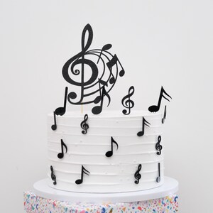 Topper per cupcake con note musicali in acrilico Set da 5 pezzi Topper per torta con note musicali in acrilico Decorazioni per torte con note musicali in acrilico