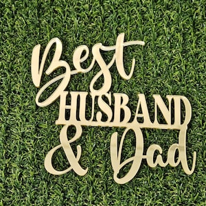 Adorno acrílico para tarta con el mejor marido y papá, decoración acrílica para el día del padre, adorno acrílico para tarta para marido