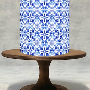 Edible Blue and White Italian Positano Tiles Cake Wrap Photo Edible Cake Border ICING/WAFER !!!027