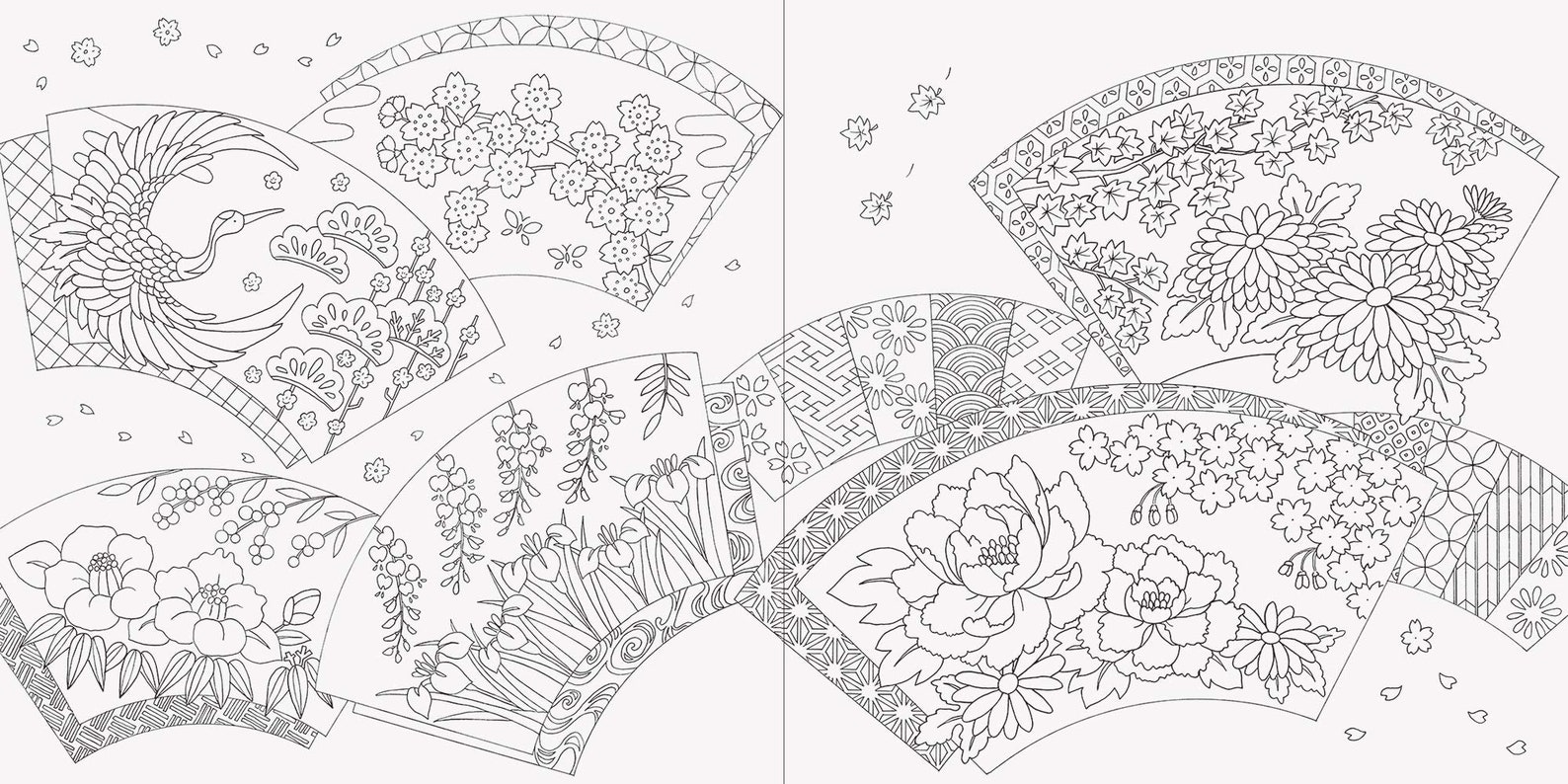 Traditional Japanese Flowers and Schemes Coloring Book - Etsy