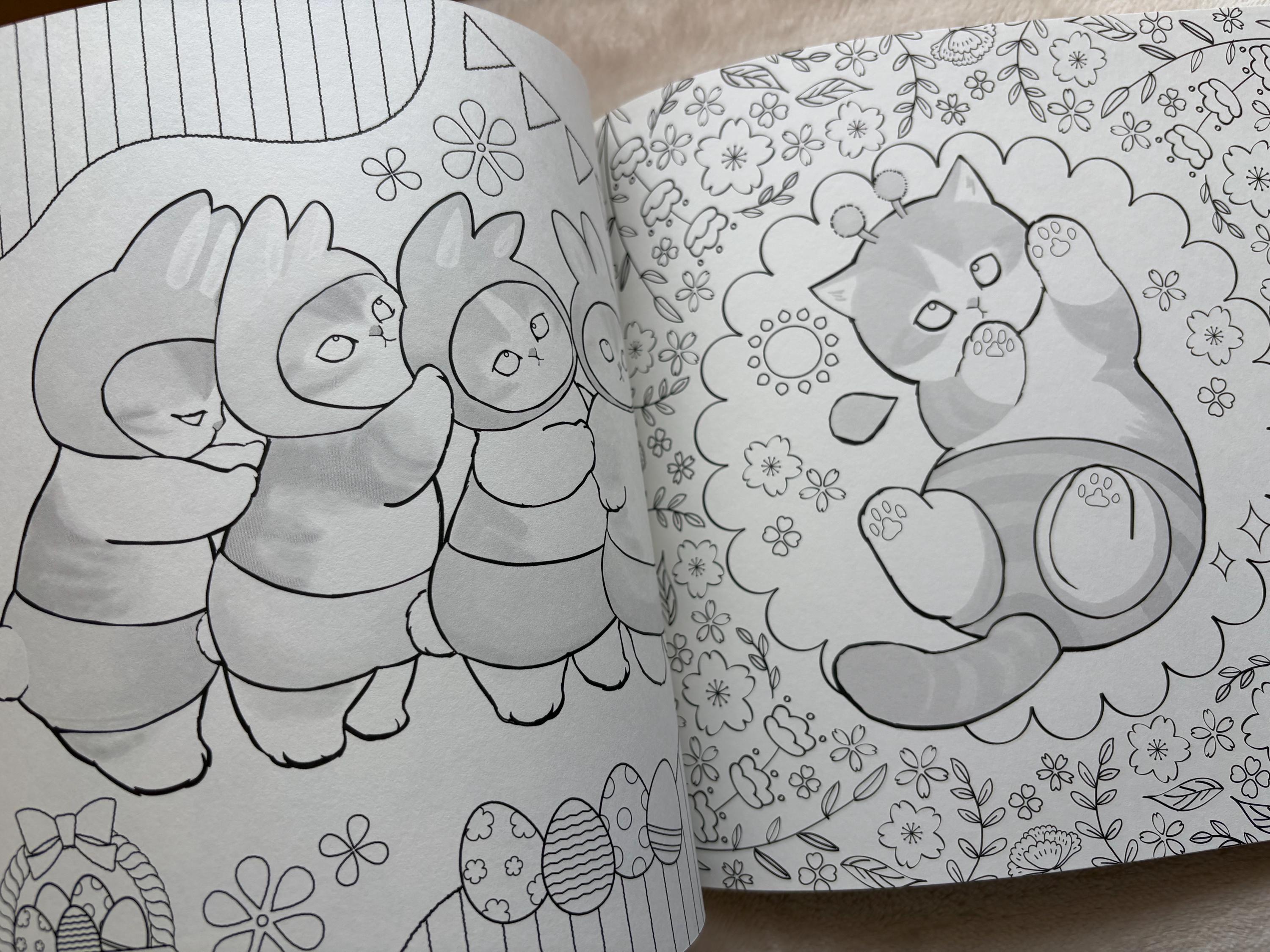 もふもふのぬりえレッスンブック - かわいいふわふわ猫の日本のぬりえ