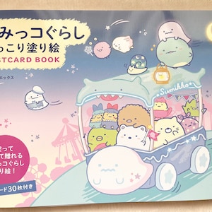 Sax X Sumikkogurashi Coloring Book in Post Card Size - Japanese Coloring Book