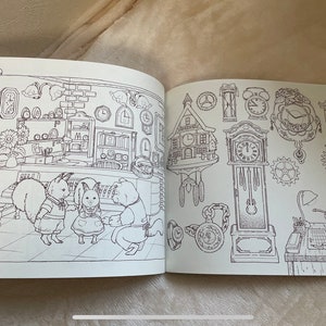 Friendly Little Squirrels and the Residents of Antique Town Coloring Book Japanese Coloring Book image 7