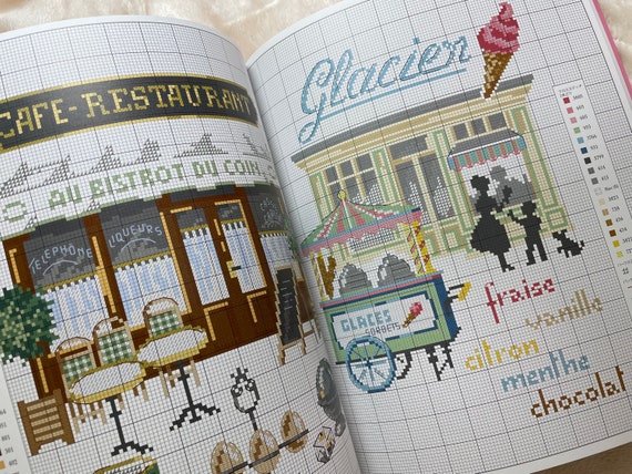 Let's Tour Pretty Stores in Paris Cute CROSS STITCH Designs 480 by