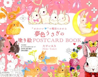 Dromerige konijnen kleurboek - Japans kleurboek op briefkaartformaat door Miki Takei