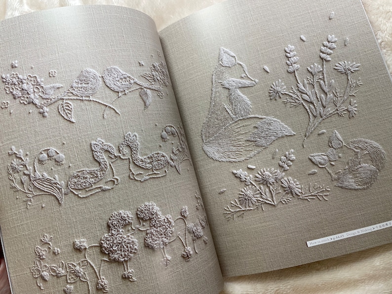 WHITE Work Embroidery Japanese Craft Book image 8