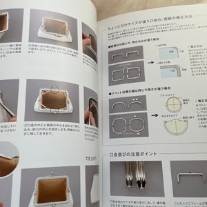 Livre de patrons de sacs à main, pochettes et sacs avec cadre en métal livre d'artisanat japonais image 10