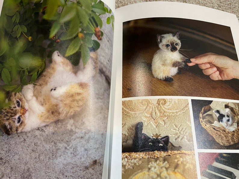I LOVE to make them mine Needle Felt Realistic KITTENS and CATS Japanese Craft Book image 5
