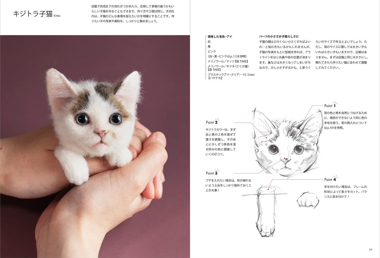 Portrait Of A Cat Made Of Wool Felt How To Make Wakuneko Etsy