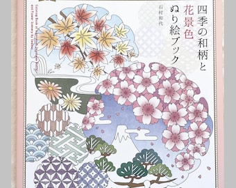 Traditionele Japanse bloemen en landschappen in Four Seasons kleurboek - Japans kleurboek