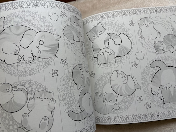 もふもふのぬりえレッスンブック - かわいいふわふわ猫の日本のぬりえ