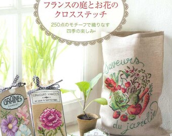 Veronique Enginger, jardin à la française et fleurs au point de croix - livre d'artisanat japonais