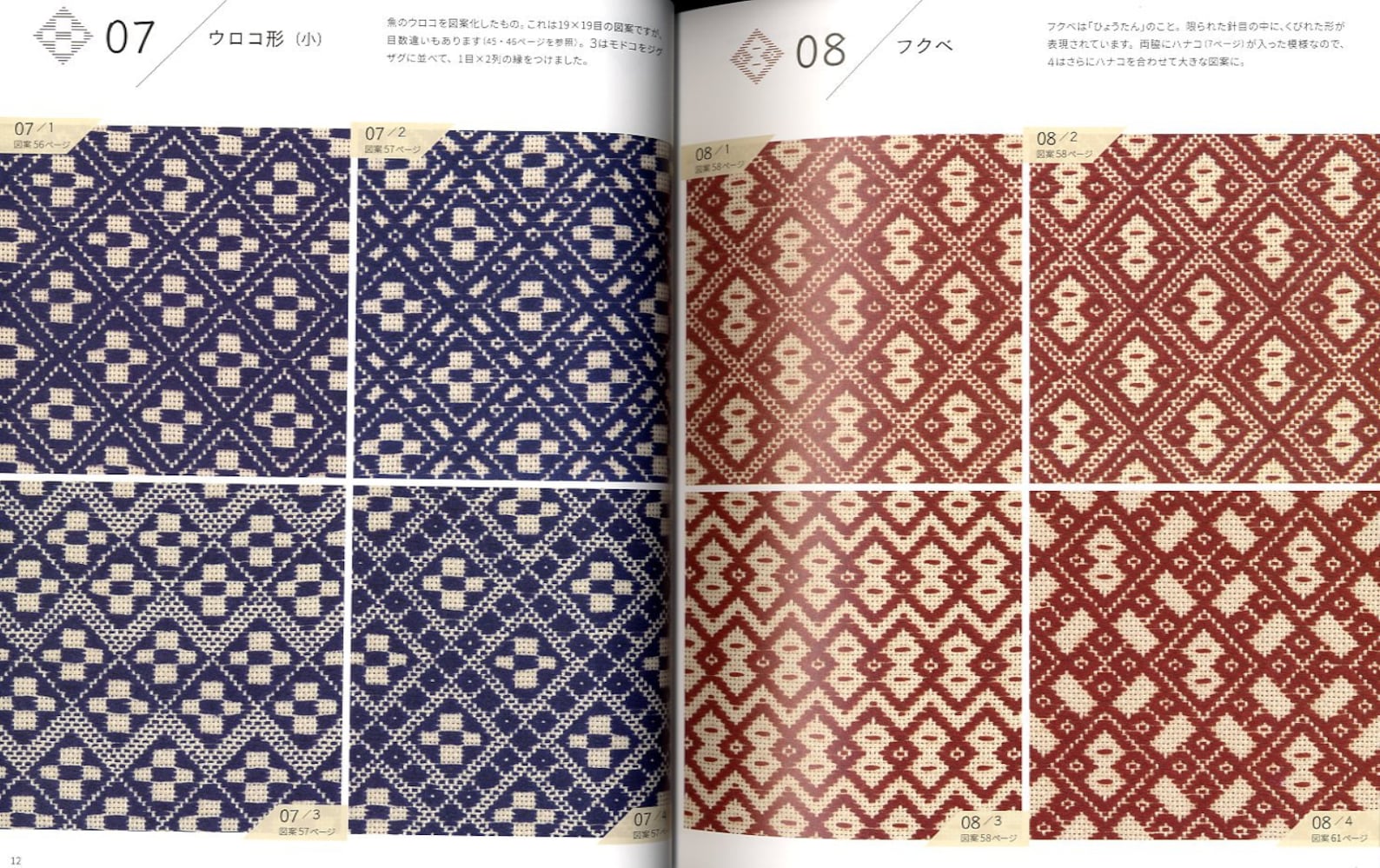Traditional Kogin Embroidery Designs 88 Japanese Craft Book Etsy