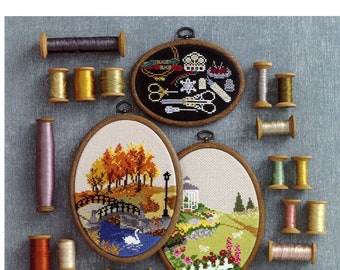 Framed Cross Stitch Desings for 12 Months - Japanese Craft Book