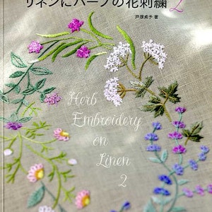 Herb Embroidery on Linen - Japanese Craft Book