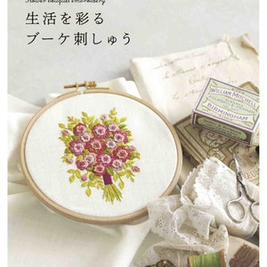 Embroidery of flower bouquets- Japanese Craft Book