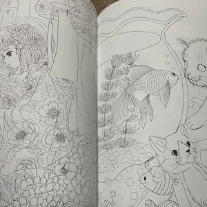 Livre de coloriage filles et chats modernes Nelco Neco Livre de coloriage japonais image 8