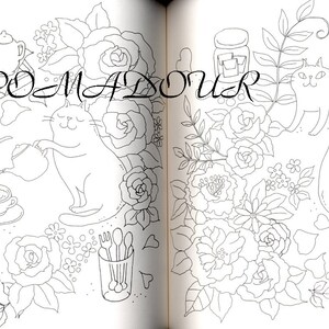 Whimsical Cats Coloring Lesson Book Japanese Coloring Book image 6