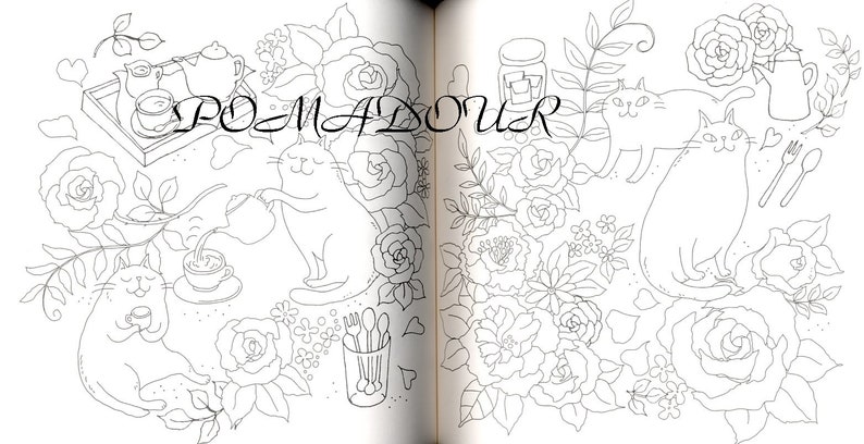 Whimsical Cats Coloring Lesson Book Japanese Coloring Book image 6