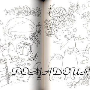 Whimsical Cats Coloring Lesson Book Japanese Coloring Book image 9