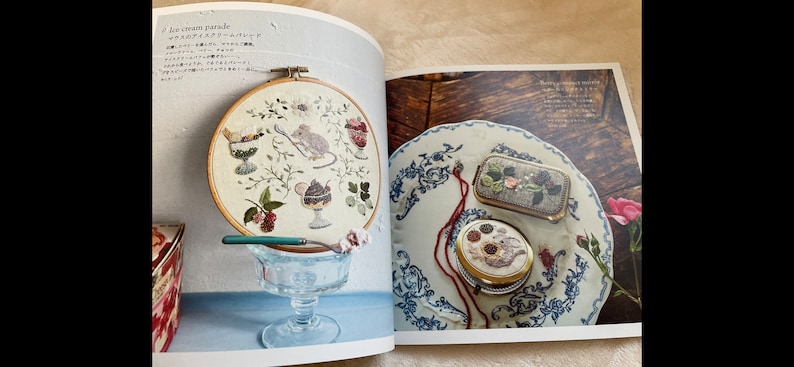 EMBROIDERY Garden of Flowers and Animals by Mayuka Morimoto Japanese Craft Book image 2