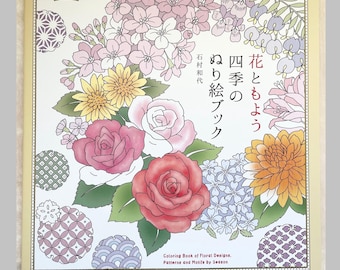 Traditional Japanese Seasonal Floral Designs and Landscapes Coloring Book - Japanese Coloring Book