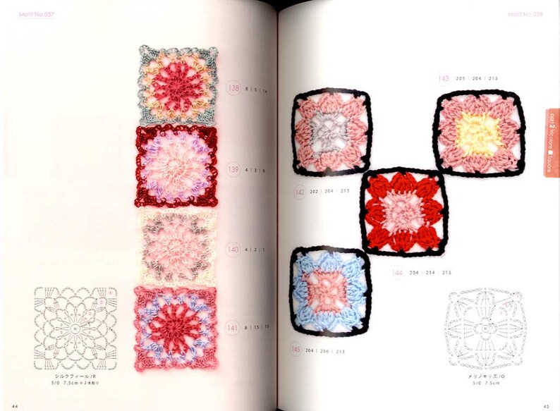 Download Knitting Pinks Motif of Crochet 101 and Coloring 460 | Etsy