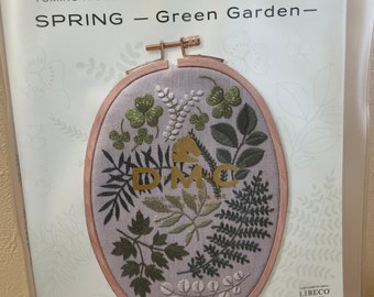 Yumiko Higuchi Embroidery Kit Spring Green Garden by DMC - Japanese Craft Kit