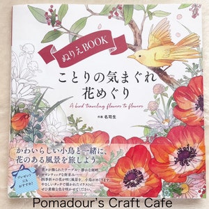 A Bird Traveling Flowers to Flowers Coloring Book - Japanese Coloring Book