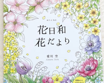 Flowers and Seasons - Japanese Coloring Book