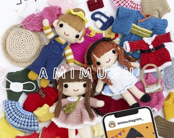 Construisons une poupée au crochet AMIMUSU et coordonnons ses costumes au crochet - Livre d'artisanat japonais (NP)