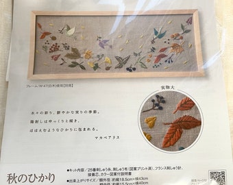 Alice Makabe Embroidery Kit with Autumn Light Theme- Japanese Craft Kit