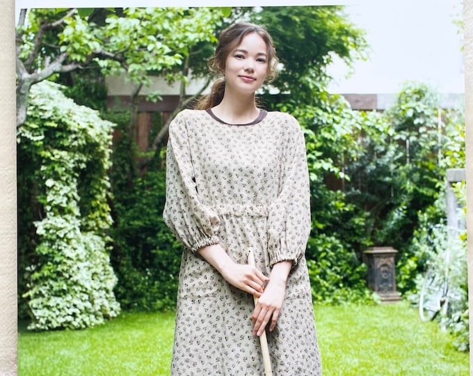 Japanese Kappogi Apron Smock, Made to Order, Charcoal, Oatmeal, Indigo