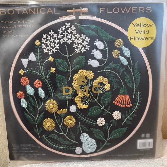 Yumiko Higuchi Embroidery Kit Yellow Wild Flowers by DMC