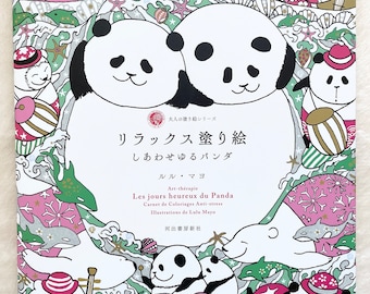 Panda Therapy Coloring Book - Japanese Coloring Book