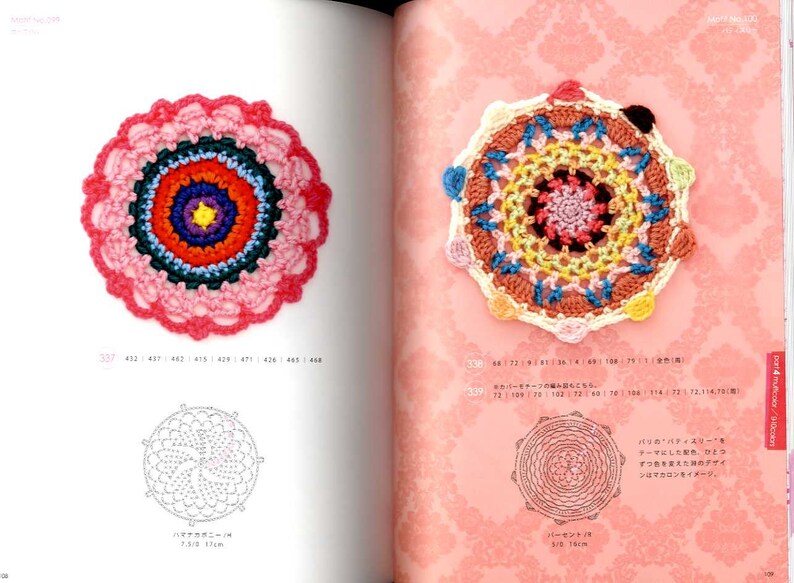 Knitting Pinks Motif of Crochet 101 and Coloring 460 | Etsy