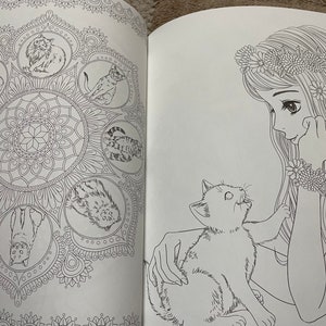 Livre de coloriage filles et chats modernes Nelco Neco Livre de coloriage japonais image 3
