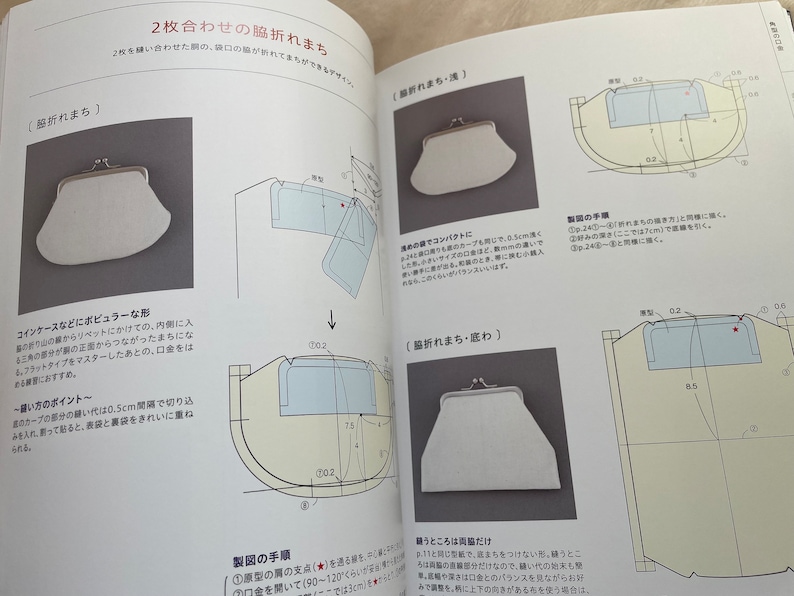 Livre de patrons de sacs à main, pochettes et sacs avec cadre en métal livre d'artisanat japonais image 9