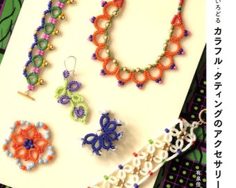 Colorful TATTING LACE Accessories with Beads Book - Japanese Craft Book