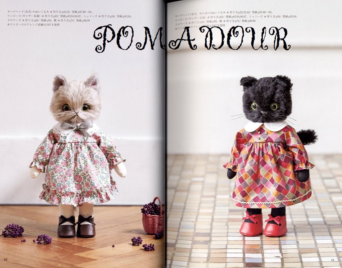 Dress Up Stuffed Animal Cats Japanese Craft Book Etsy Dress Up Stuffed Animal Cats Japanese Craft Book Etsy