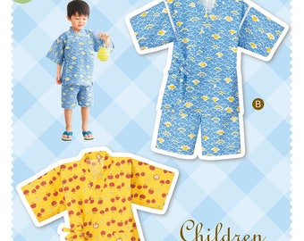 Children Japanese Jinbei Kimono Full-Size Pattern Sheet