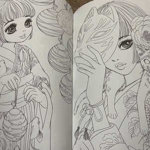Livre de coloriage filles et chats modernes Nelco Neco Livre de coloriage japonais image 4