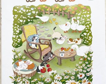Hartverwarmend kleurboek met bloemen en dieren - Japans kleurboek