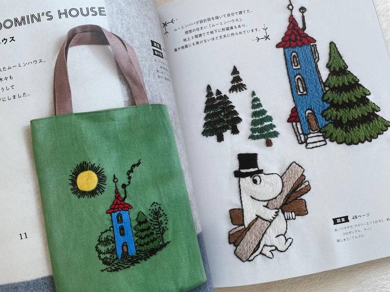 Cute Moomin Embroidery Using Wool Yarns Japanese Craft Pattern Book Etsy
