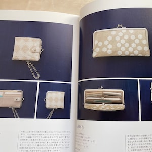 Livre de patrons de sacs à main, pochettes et sacs avec cadre en métal livre d'artisanat japonais image 6