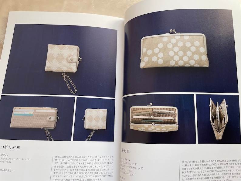 Livre de patrons de sacs à main, pochettes et sacs avec cadre en métal livre d'artisanat japonais image 6