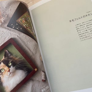 Ritratto di un gatto realizzato in feltro di lana Come realizzare WAKUNEKO Libro di artigianato giapponese immagine 4