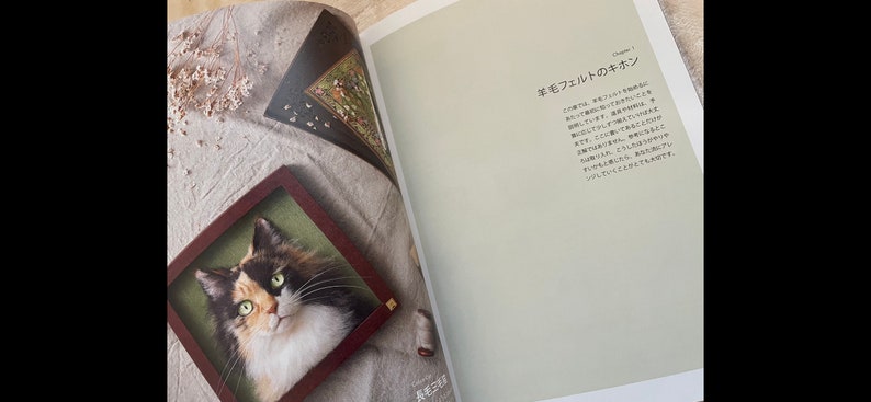 Ritratto di un gatto realizzato in feltro di lana Come realizzare WAKUNEKO Libro di artigianato giapponese immagine 4