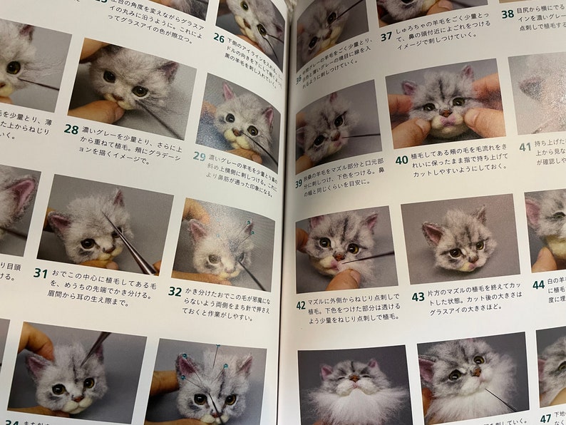I LOVE to make them mine Needle Felt Realistic KITTENS and CATS Japanese Craft Book image 10